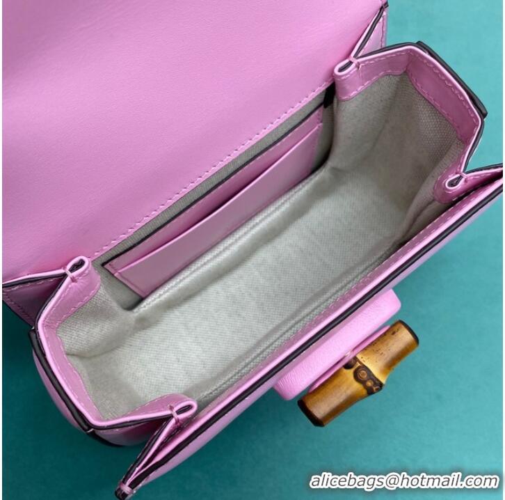 Super Quality Gucci Mini top handle bag with Bamboo 686864 pink