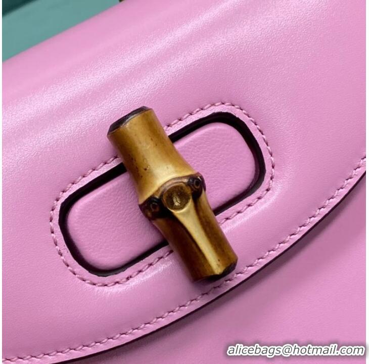 Super Quality Gucci Mini top handle bag with Bamboo 686864 pink