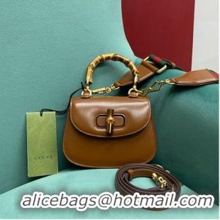 Buy Fashionable Gucci Mini top handle bag with Bamboo 686864 brown