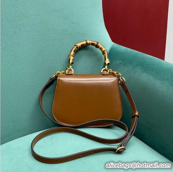 Buy Fashionable Gucci Mini top handle bag with Bamboo 686864 brown