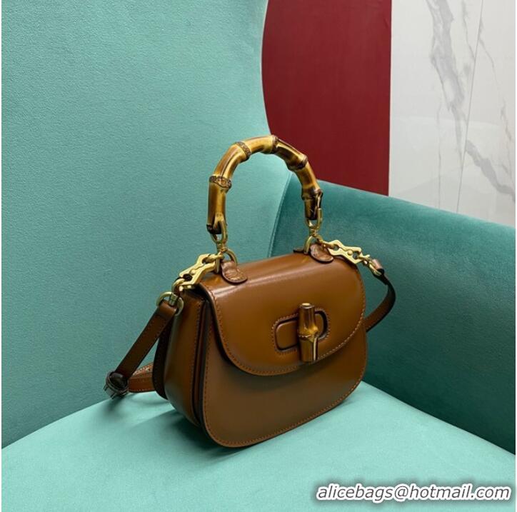 Buy Fashionable Gucci Mini top handle bag with Bamboo 686864 brown