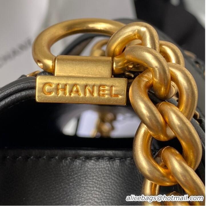 Modern Classic SMALL BOY CHANEL HANDBAG Gold-Tone Metal A67085 BLACK