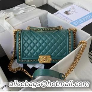 Promotional BOY CHANEL HANDBAG Gold-Tone Metal A67086 green