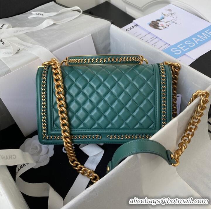 Promotional BOY CHANEL HANDBAG Gold-Tone Metal A67086 green