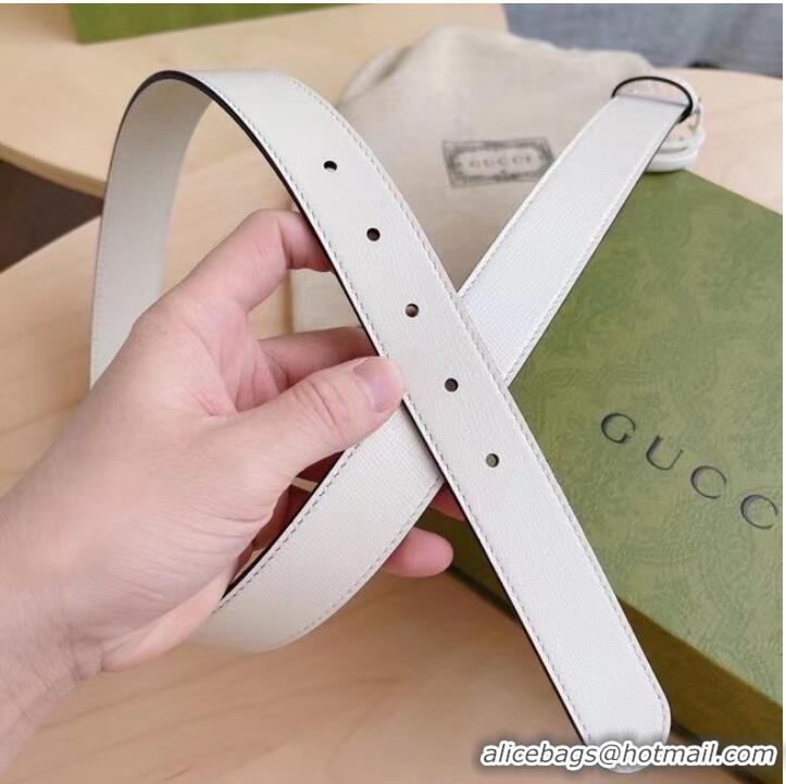 Good Taste Gucci-ID BELT Raspberry Smooth Calfskin 30 MM B0112UM WHITE