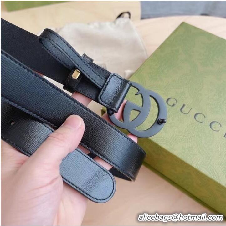 Famous Brand Gucci-ID BELT Raspberry Smooth Calfskin 30 MM B0112UM BLACK