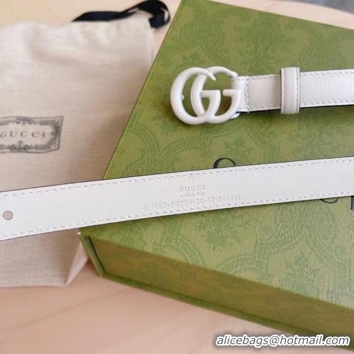 Top Quality Gucci-ID BELT Raspberry Smooth Calfskin 20 MM B0113UM WHITE