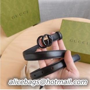 Inexpensive Gucci BELT Raspberry Smooth Calfskin 20 MM B0113UM BLACK