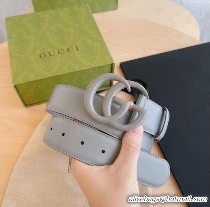 Famous Brand Gucci BELT Raspberry Smooth Calfskin 40 MM B0114UM GRAY