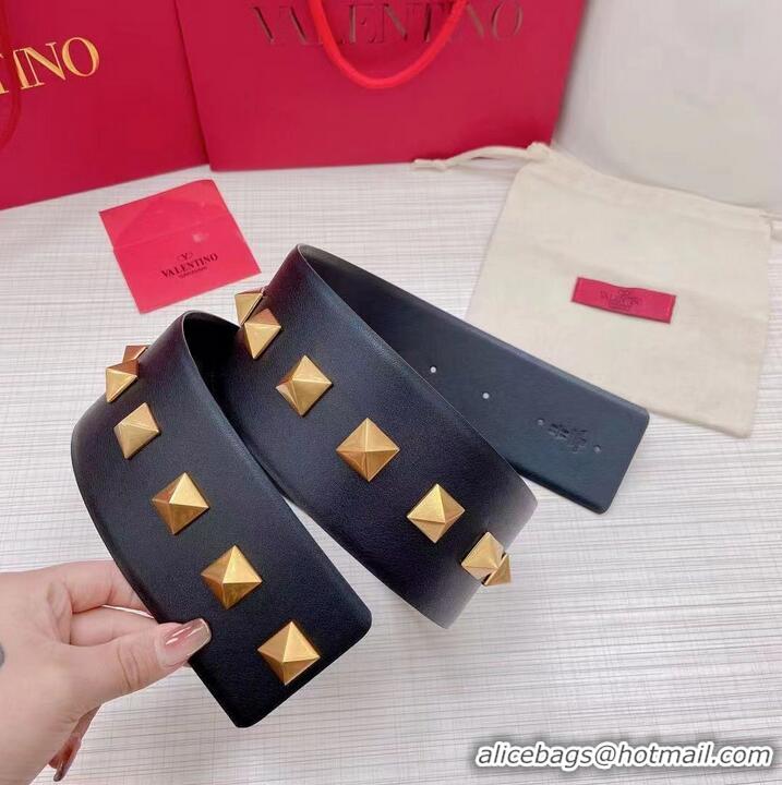 Market Sells Valentino Original Calf Leather Belt 7.0CM V96788 Black