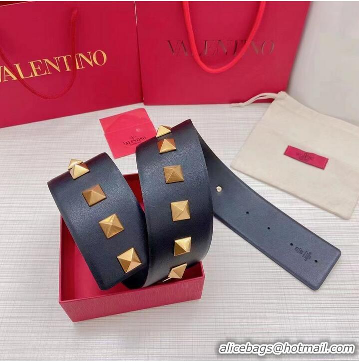 Market Sells Valentino Original Calf Leather Belt 7.0CM V96788 Black