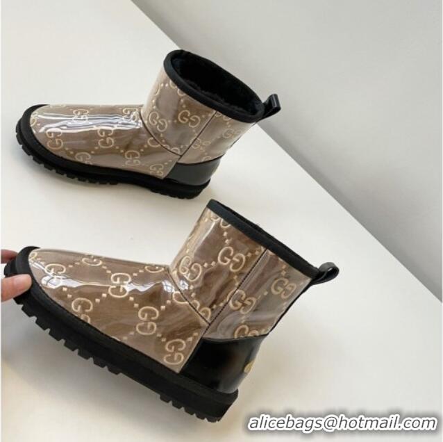 Most Popular Gucci GG Snow Ankle Boots Golden Brown 121778