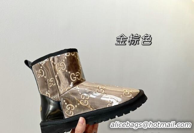 Most Popular Gucci GG Snow Ankle Boots Golden Brown 121778