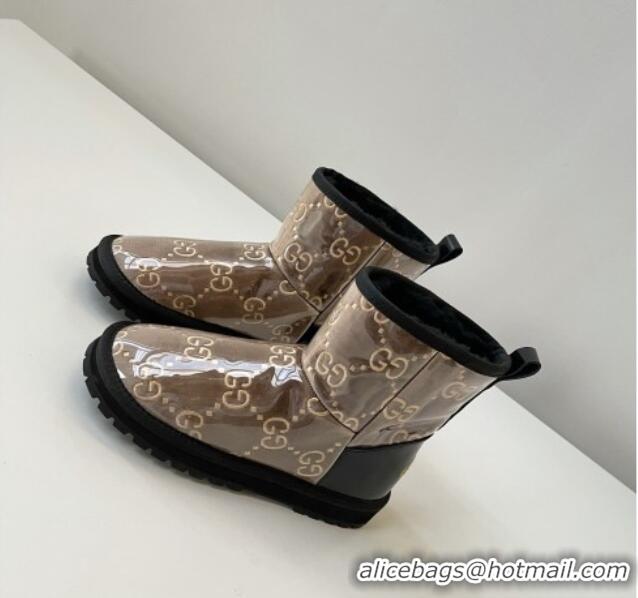 Most Popular Gucci GG Snow Ankle Boots Golden Brown 121778