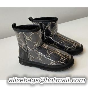 Luxury Cheap Gucci GG Snow Ankle Boots 1121818 Black