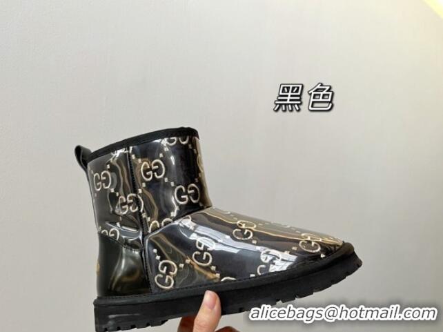 Luxury Cheap Gucci GG Snow Ankle Boots 1121818 Black