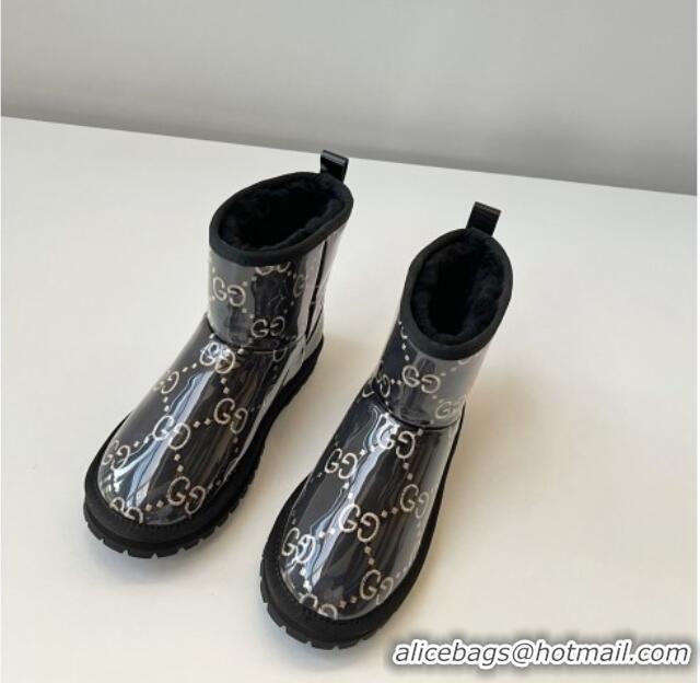 Luxury Cheap Gucci GG Snow Ankle Boots 1121818 Black