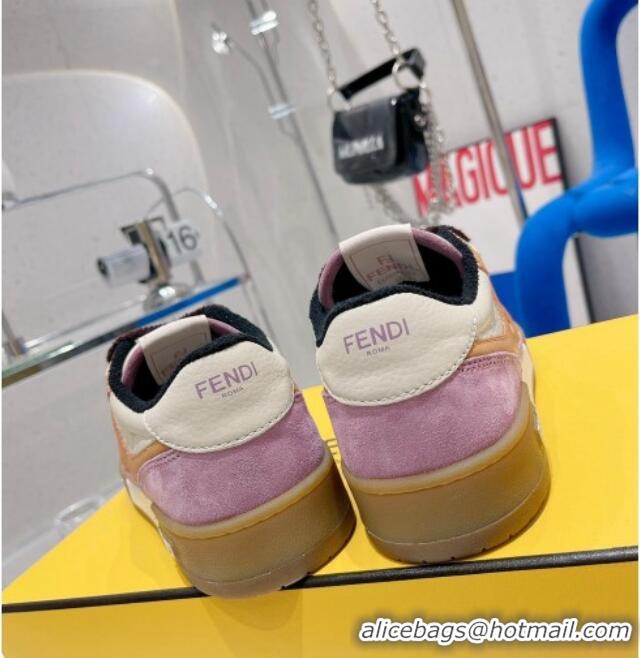 Best Luxury Fendi Match Low-tops Sneakers 121750 White/Brown/Purple