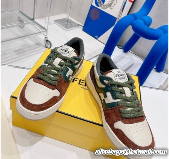 Good Product Fendi Match Low-tops Sneakers 121750 White/Brown/Green