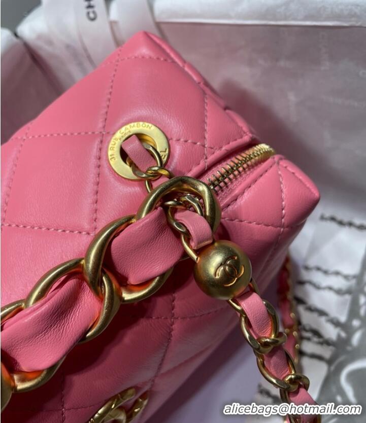 Unique Style Chanel Sheepskin AS1267 Gold-Tone Metal pink