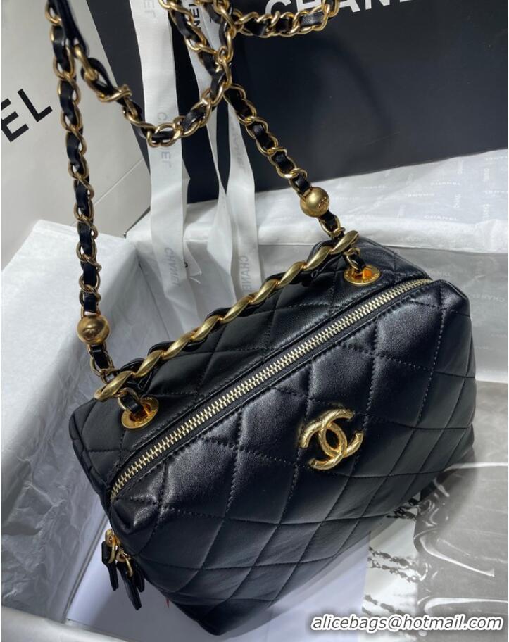 Sumptuous Chanel Sheepskin AS1267 Gold-Tone Metal black