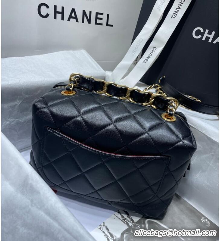 Sumptuous Chanel Sheepskin AS1267 Gold-Tone Metal black