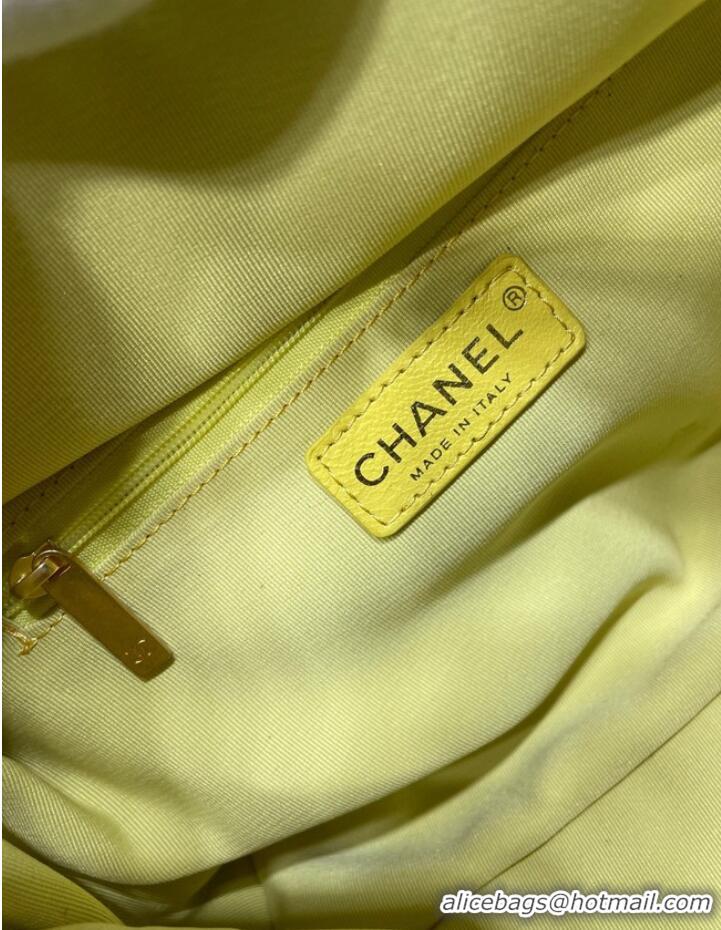 Buy Fashionable Chanel Sheepskin AS1267 Gold-Tone Metal yellow