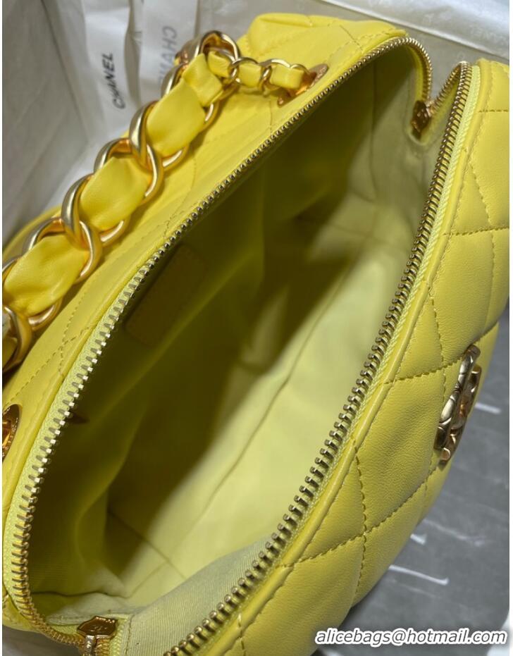 Buy Fashionable Chanel Sheepskin AS1267 Gold-Tone Metal yellow