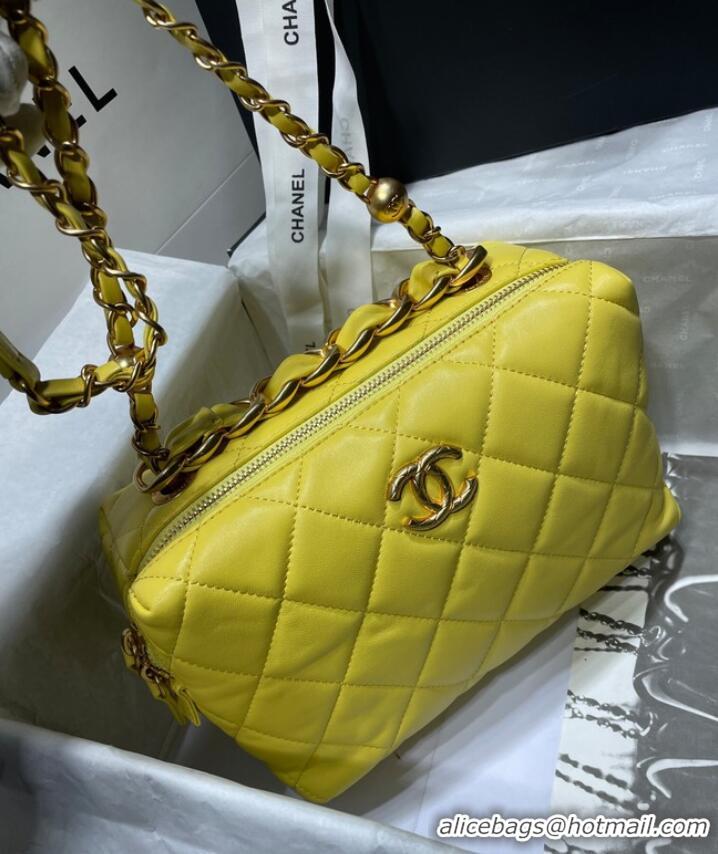 Buy Fashionable Chanel Sheepskin AS1267 Gold-Tone Metal yellow