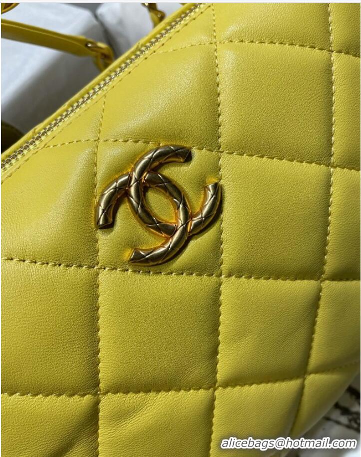 Buy Fashionable Chanel Sheepskin AS1267 Gold-Tone Metal yellow