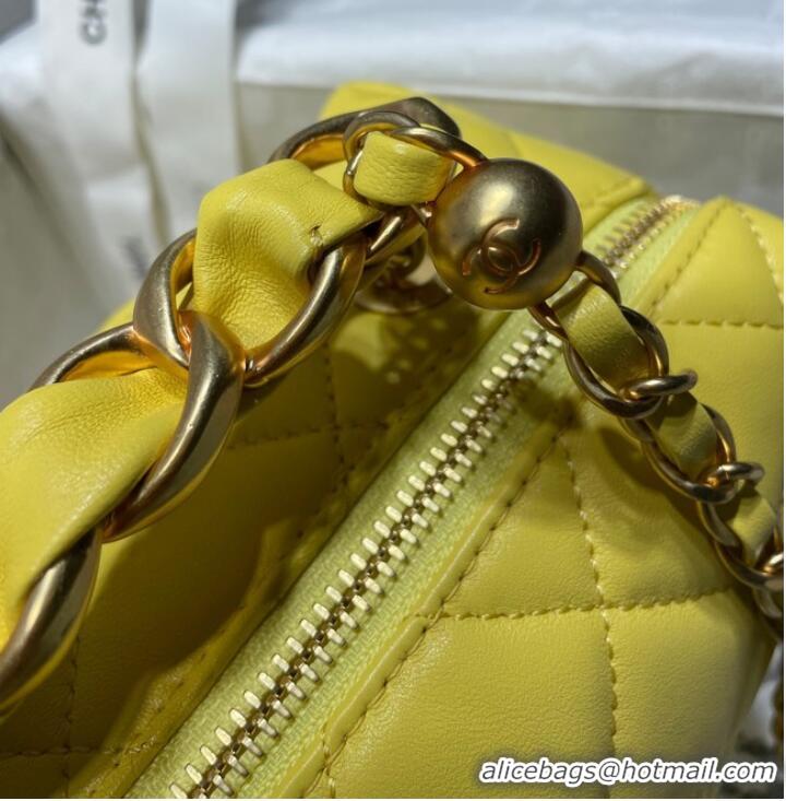 Buy Fashionable Chanel Sheepskin AS1267 Gold-Tone Metal yellow