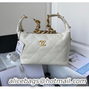 Buy Discount Chanel Sheepskin AS2910 Gold-Tone Metal white