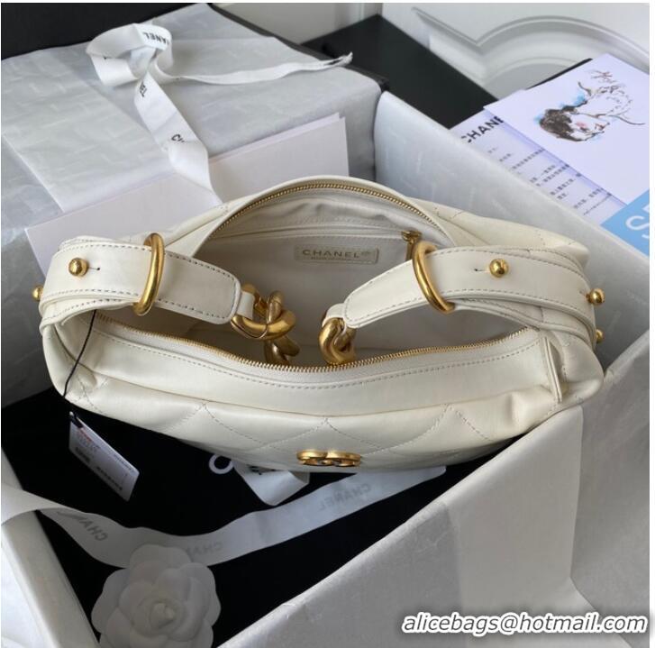 Buy Discount Chanel Sheepskin AS2910 Gold-Tone Metal white