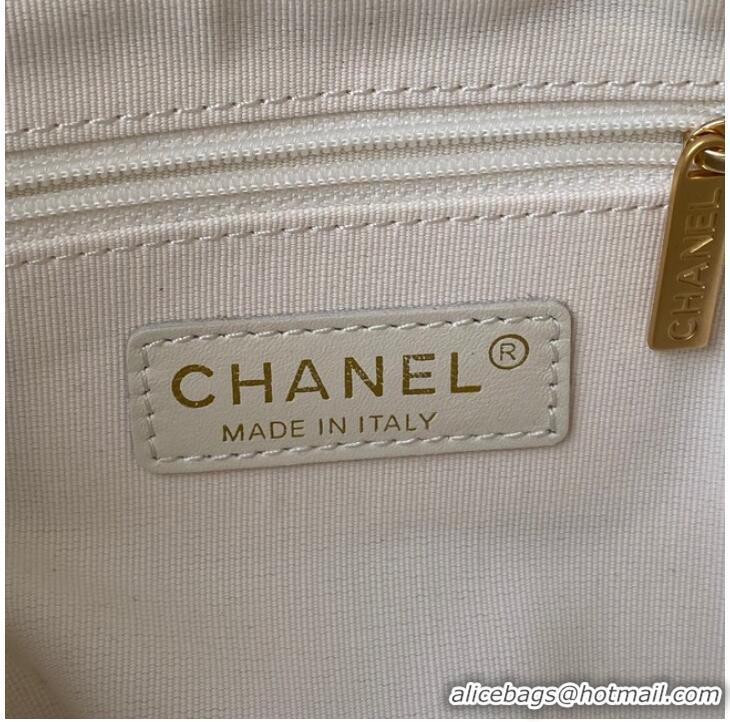 Buy Discount Chanel Sheepskin AS2910 Gold-Tone Metal white