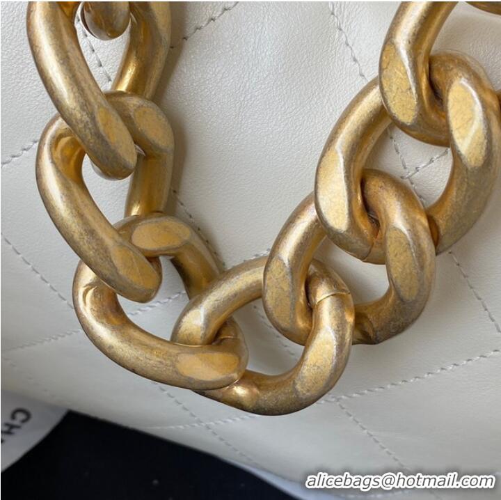 Buy Discount Chanel Sheepskin AS2910 Gold-Tone Metal white