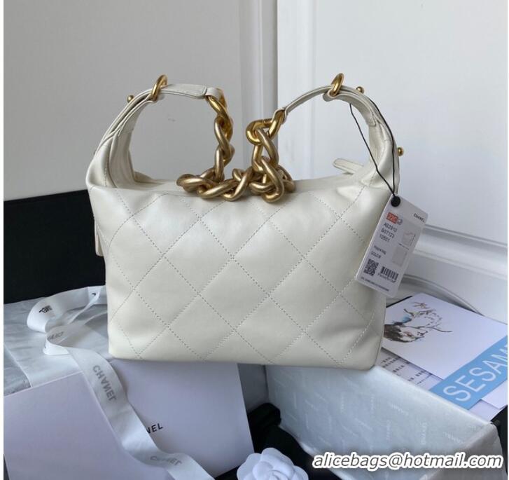 Buy Discount Chanel Sheepskin AS2910 Gold-Tone Metal white