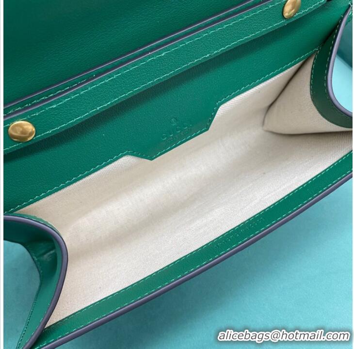 Luxurious Gucci Small top handle bag with Bamboo 675794 green