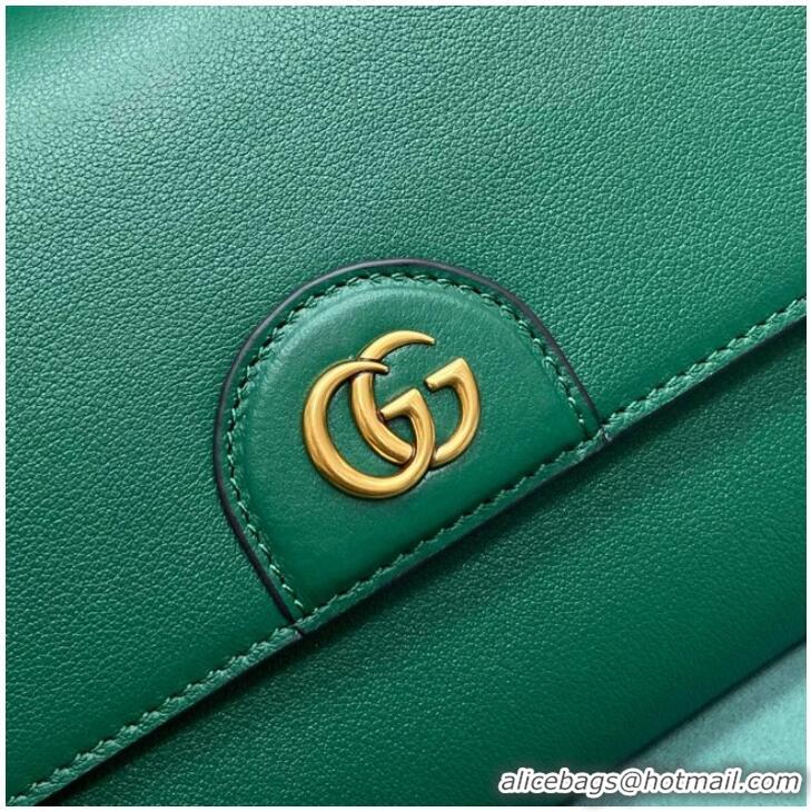 Luxurious Gucci Small top handle bag with Bamboo 675794 green