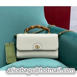 Buy Discount Gucci Small top handle bag with Bamboo 675794 white