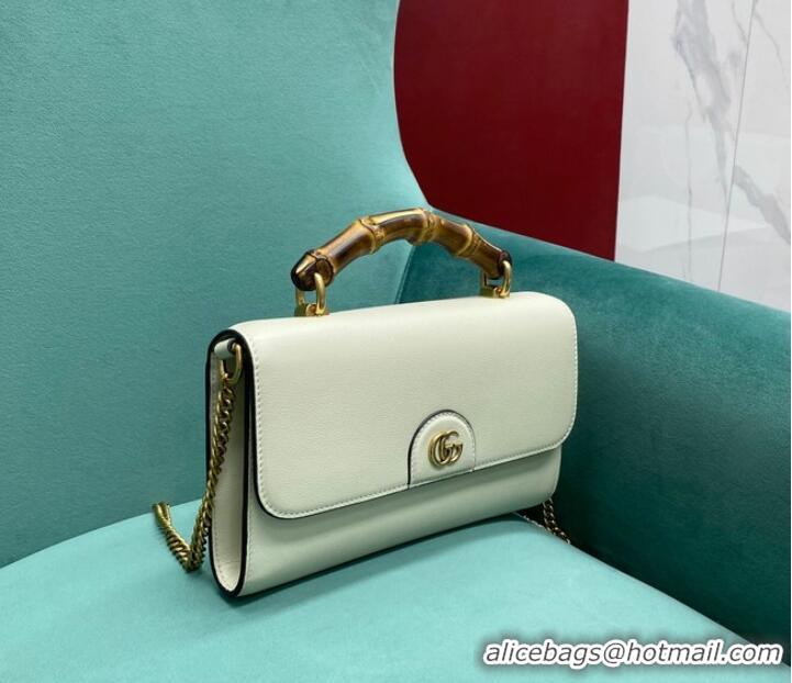 Buy Discount Gucci Small top handle bag with Bamboo 675794 white