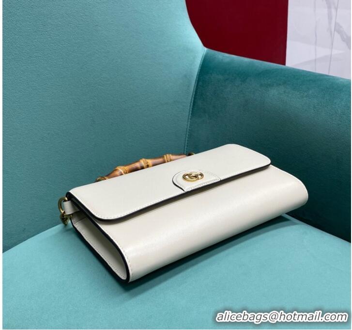 Buy Discount Gucci Small top handle bag with Bamboo 675794 white