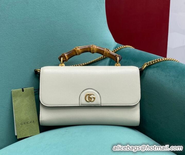 Buy Discount Gucci Small top handle bag with Bamboo 675794 white