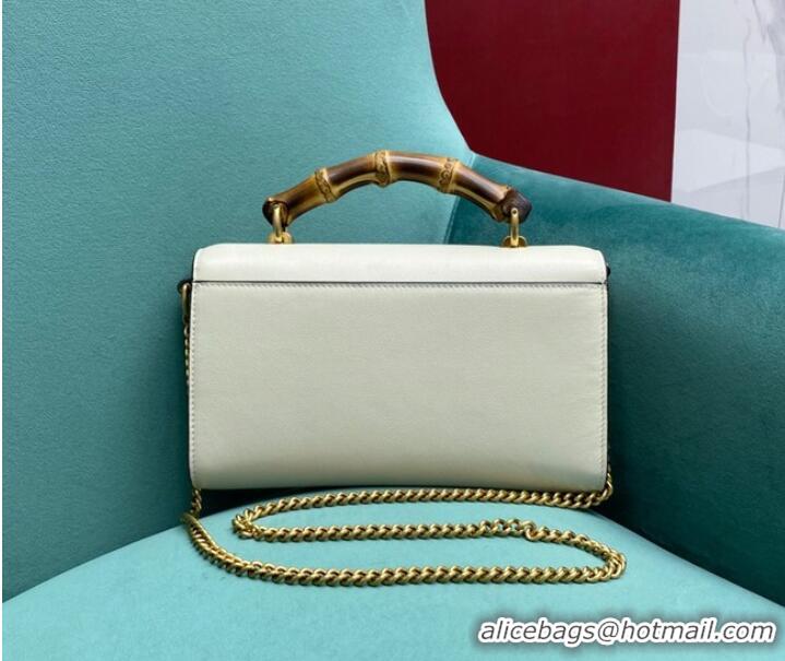 Buy Discount Gucci Small top handle bag with Bamboo 675794 white