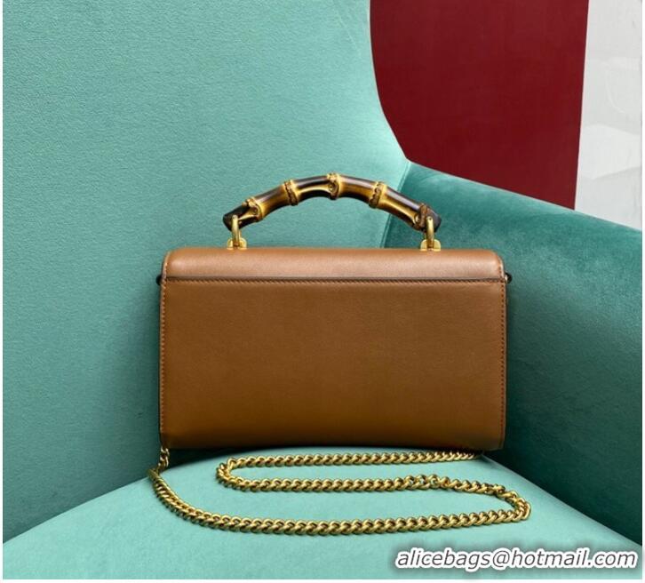 Market Sells Gucci Small top handle bag with Bamboo 675794 brown