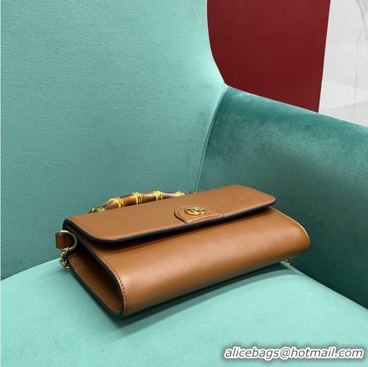 Market Sells Gucci Small top handle bag with Bamboo 675794 brown