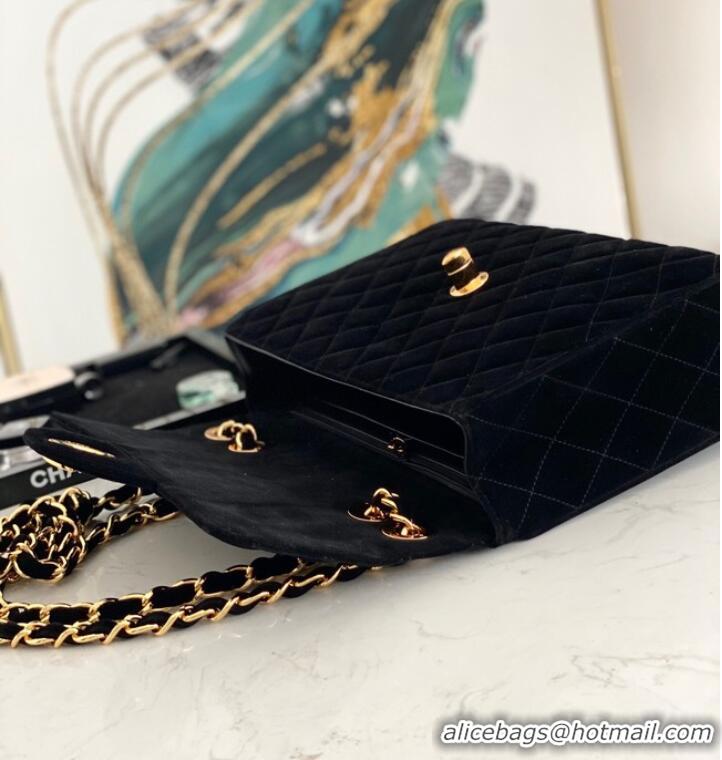 Top Quality Chanel Velvet FLAP BAG AS8825 black