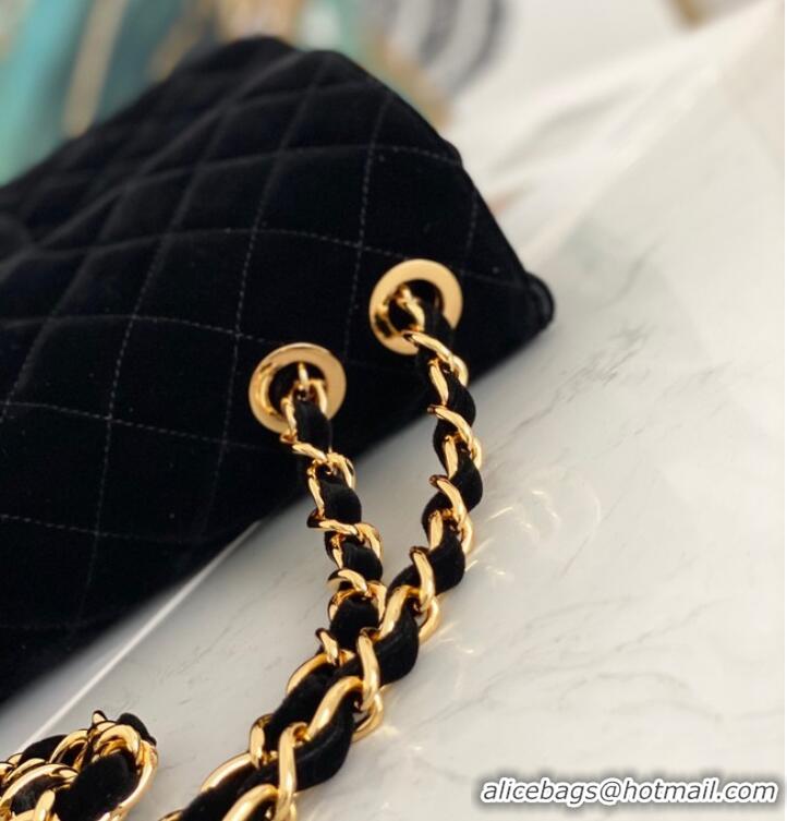 Top Quality Chanel Velvet FLAP BAG AS8825 black