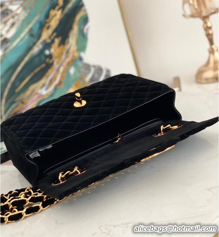 Top Quality Chanel Velvet FLAP BAG AS8825 black