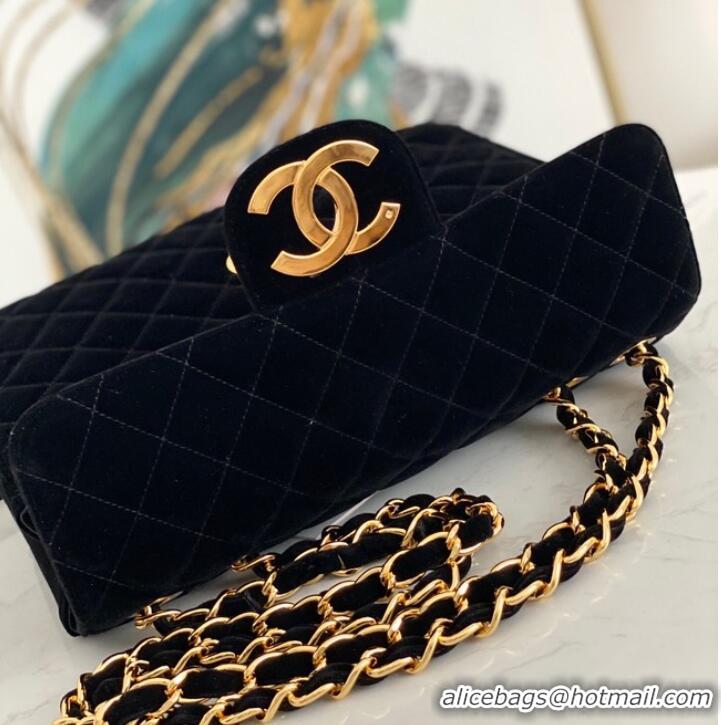 Top Quality Chanel Velvet FLAP BAG AS8825 black