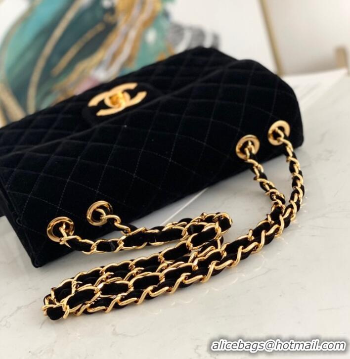 Top Quality Chanel Velvet FLAP BAG AS8825 black